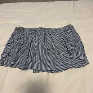 Planet Blue Blue and White Striped Crop Top